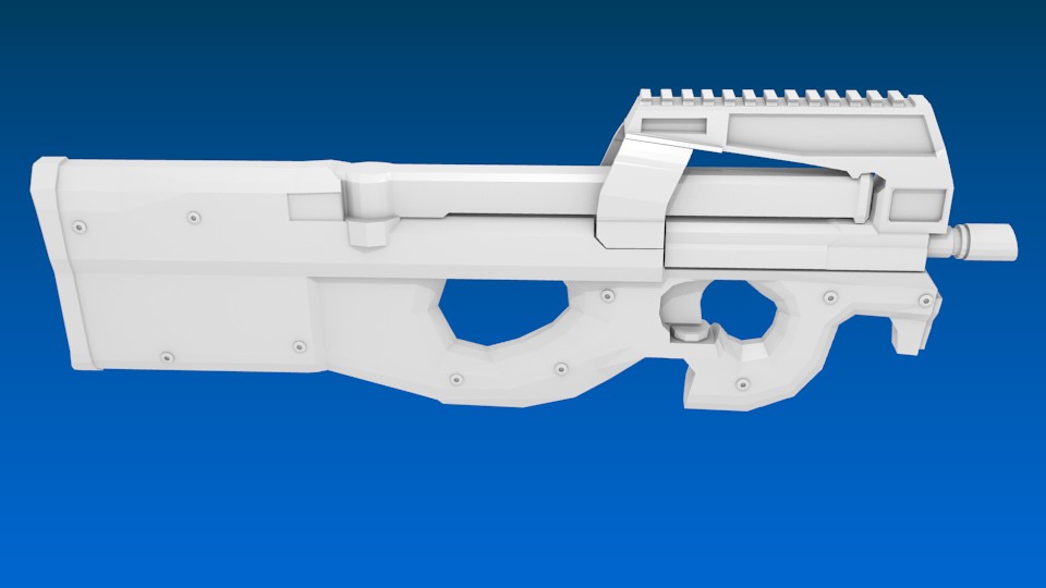 Fn-P90 Low Poly Model preview image 1